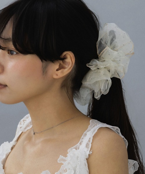 ヘアクリップ 「LA MUE」オーガンジーフリルバナナクリップ : ZOZOTOWN