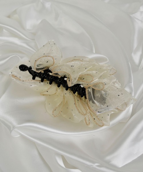 ヘアクリップ 「LA MUE」オーガンジーフリルバナナクリップ : ZOZOTOWN