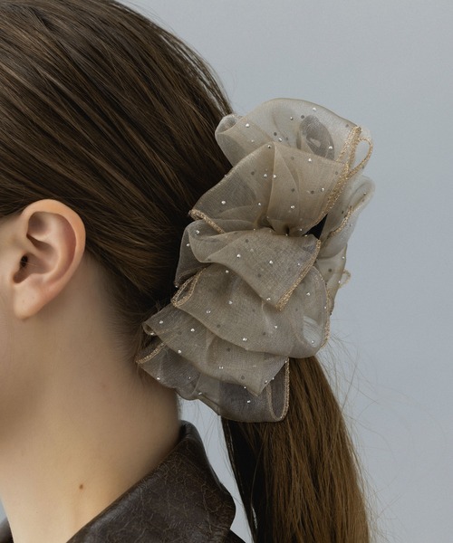 LA MUe ヘアクリップ 「LA MUE」オーガンジーフリルバナナクリップ