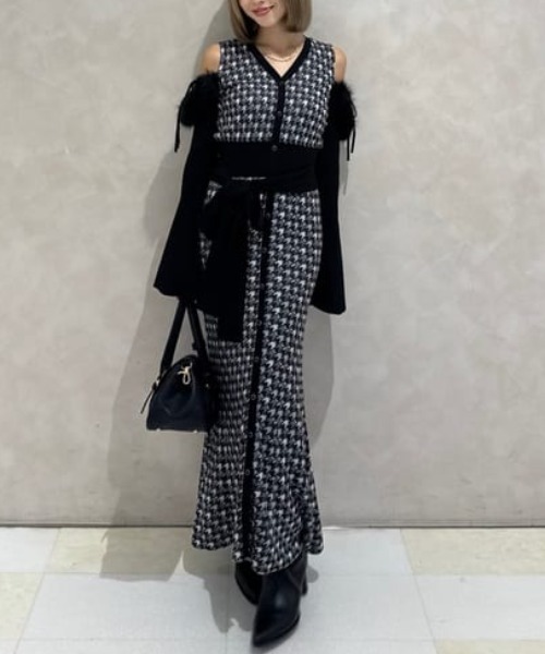 rienda many way フェイクファージャガードニットワンピース rienda（リエンダ） ワンピース many wayフェイクファージャガード