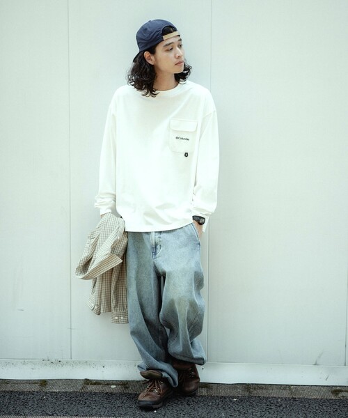 「FREAK'S STORE」 長袖Tシャツ LARGE ホワイト メンズ