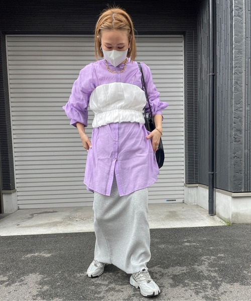 「feepur by saya」 長袖チュニック MEDIUM パープル レディース