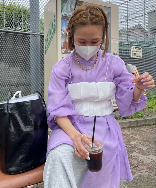 「feepur by saya」 長袖チュニック MEDIUM パープル レディース