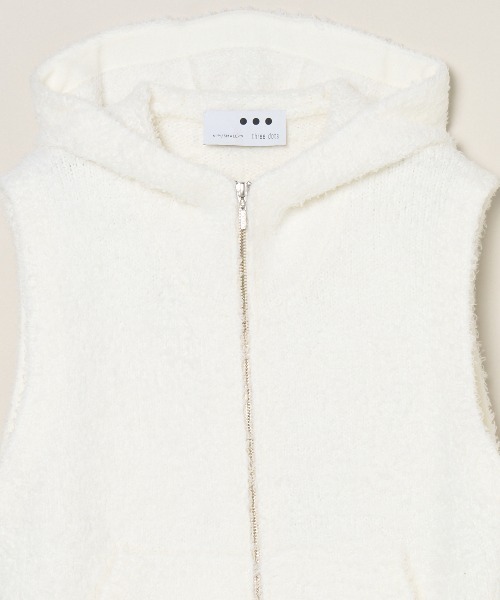 タグ付き未使用　スリードッツ　ウールボアベスト　オフホワイト　2023年 three dots（スリー ドッツ） ベスト ジレ フェザーウール ベスト