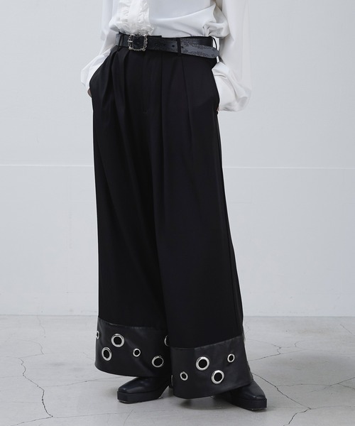 Ellno Loset（エルノロゼット） ワイドパンツ スラックス ハトメ