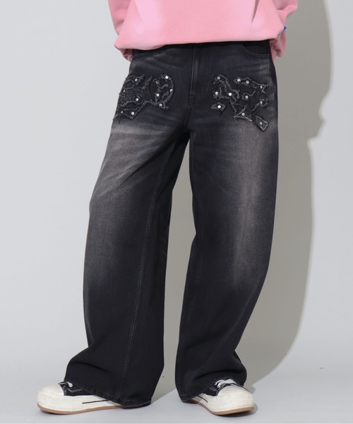 SEQUENZE ワイドパンツ ジーンズ 「SEQUENZ/シークエンズ」APPLIQUE