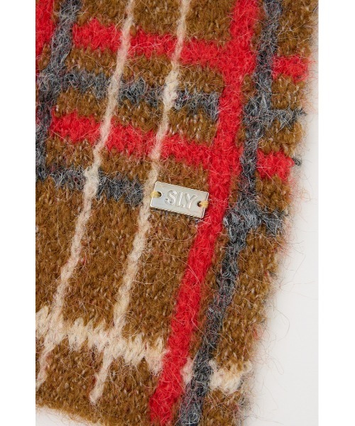 小物 SLY ARGYLE MIX JQ KNIT STALL SLY（スライ） ストール マフラー ARGYLE MIX JQ KNIT STALL
