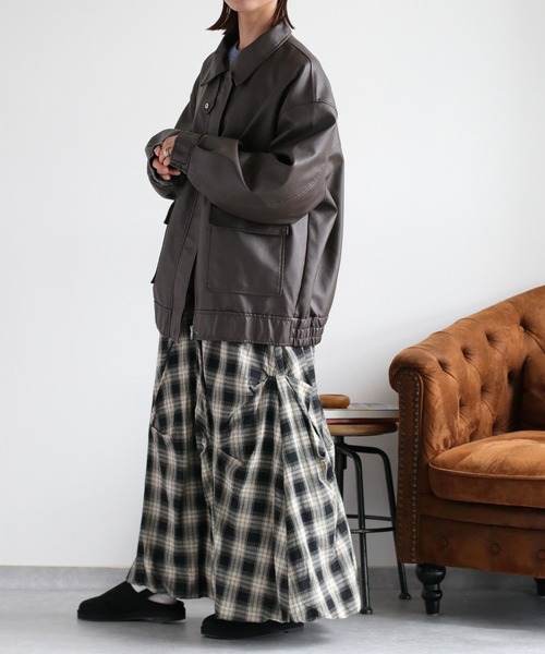 cepo（セポ） ブルゾン アウター フェイクレザージップアップブルゾン