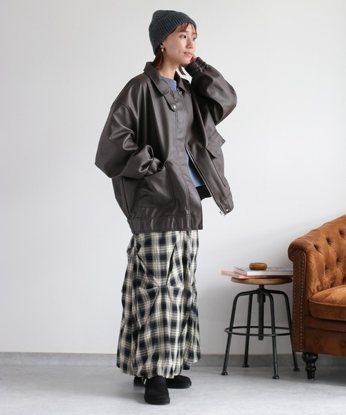 cepo（セポ） ブルゾン アウター フェイクレザージップアップブルゾン