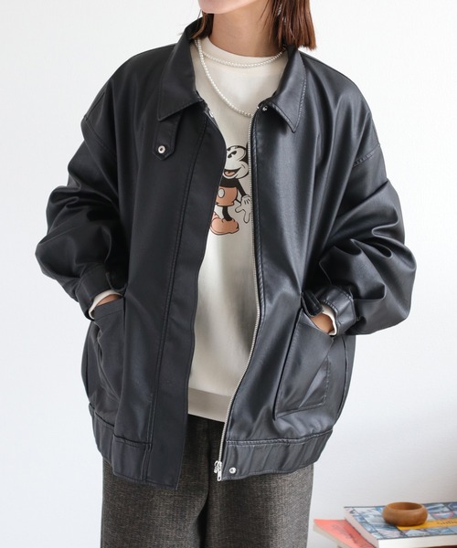 cepo（セポ） ブルゾン アウター フェイクレザージップアップブルゾン