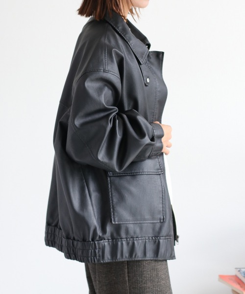 cepo（セポ） ブルゾン アウター フェイクレザージップアップブルゾン