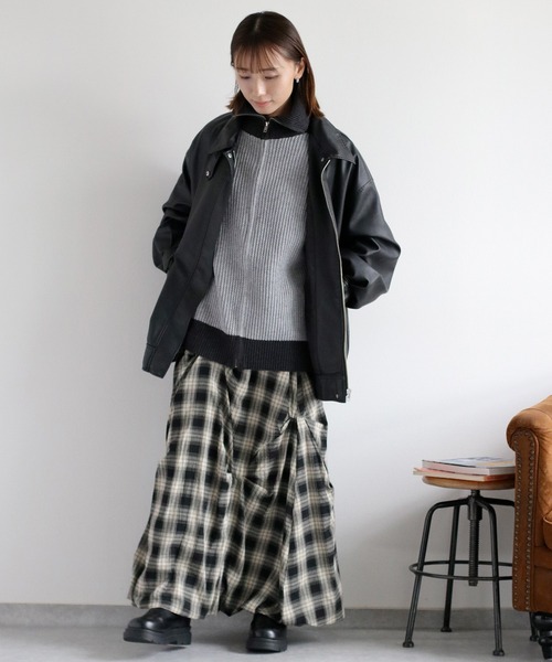 cepo（セポ） ブルゾン アウター フェイクレザージップアップブルゾン