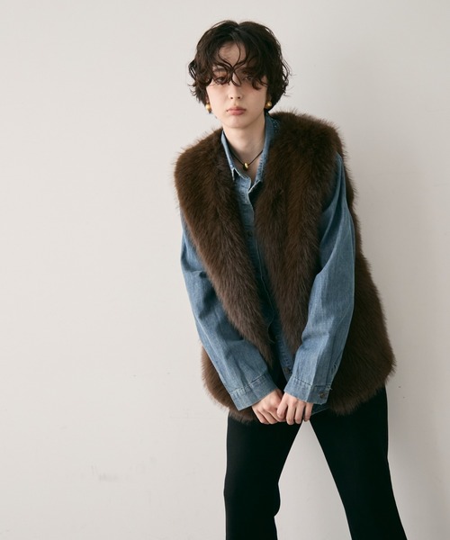 素敵　37万　極美品　GRES PARIS ファー付き ウール　カシミヤ　ベスト 新品同様 37万 極美品 GRES PARIS ファー付き カシミヤ ベスト - メルカリ