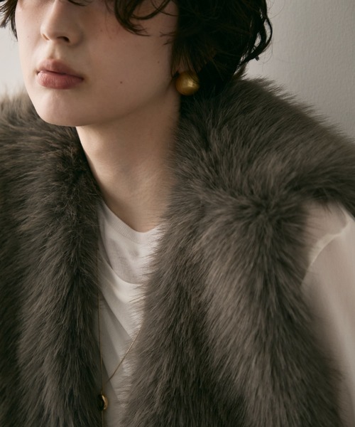 Trish（トリッシュ） ベスト ジレ ヴィーガンファーミドルジレ