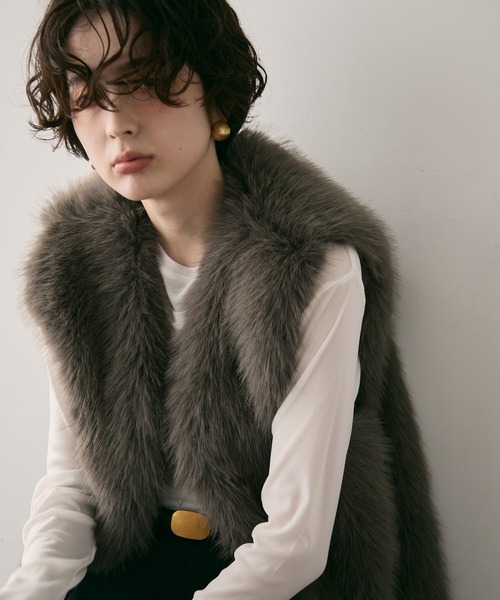 Trish（トリッシュ） ベスト ジレ ヴィーガンファーミドルジレ