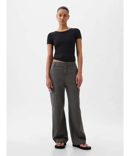 「GAP」 カーゴパンツ 10 ブラック レディース_画像9