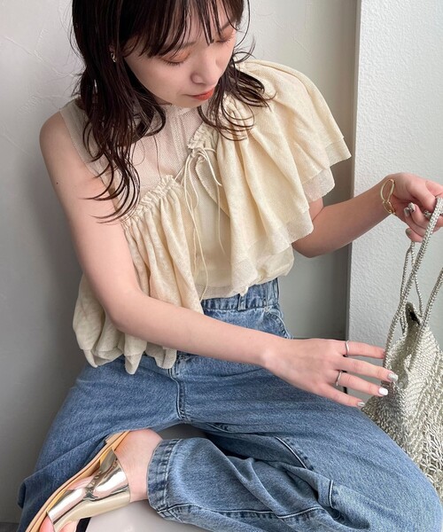 「fredy emue」 ノースリーブチュニック 38 ブラック レディース_画像9