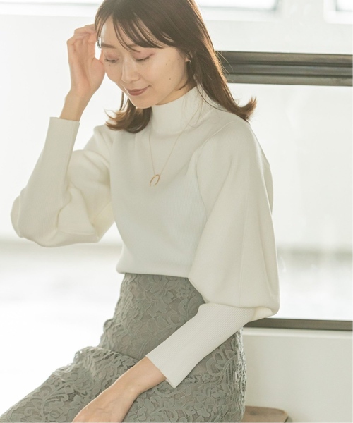 「NOBLE」 長袖ニット FREE ネイビー レディース_画像5