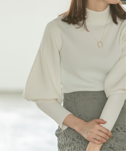 「NOBLE」 長袖ニット FREE ネイビー レディース_画像6