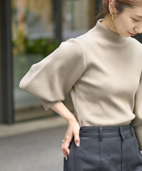 「NOBLE」 長袖ニット FREE ネイビー レディース_画像8