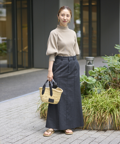 「NOBLE」 長袖ニット FREE ネイビー レディース_画像9