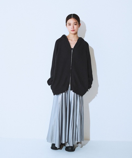 JEANASIS グリッターイレヘムスカート　ブラック JEANASIS｜選べる着丈/グリッターイレヘムスカート | Rakuten Fashion