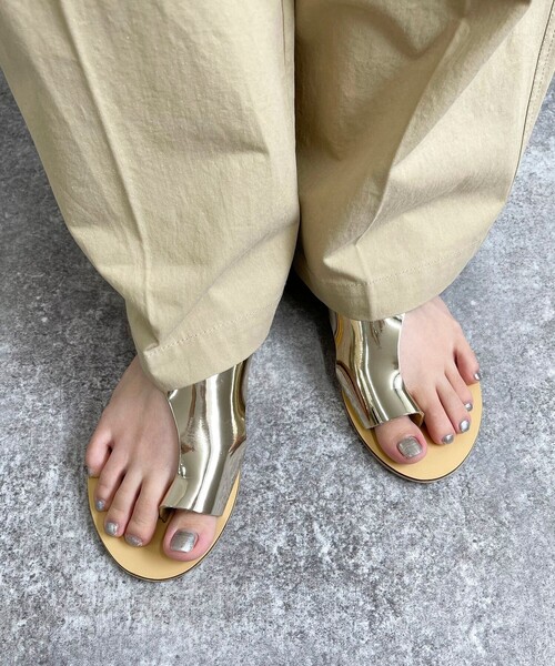 「NICOLAS LAINAS」 フラットサンダル 38 ゴールド レディース_画像5