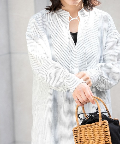 「FORK&SPOON」 長袖ワンピース 2 ブルー系その他 レディース_画像2