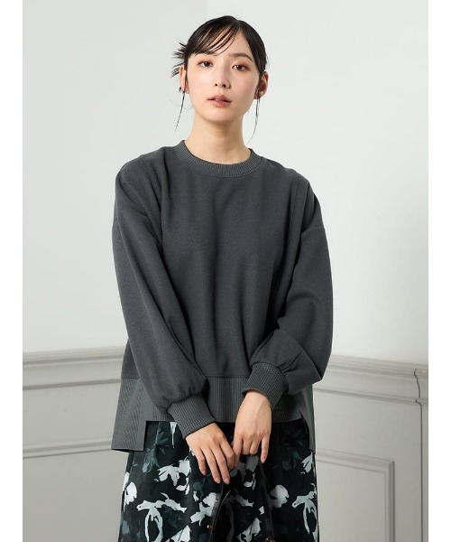 ブラウス quaranciel:〈洗濯機可能〉タックカラー 2way キーネック シャツ