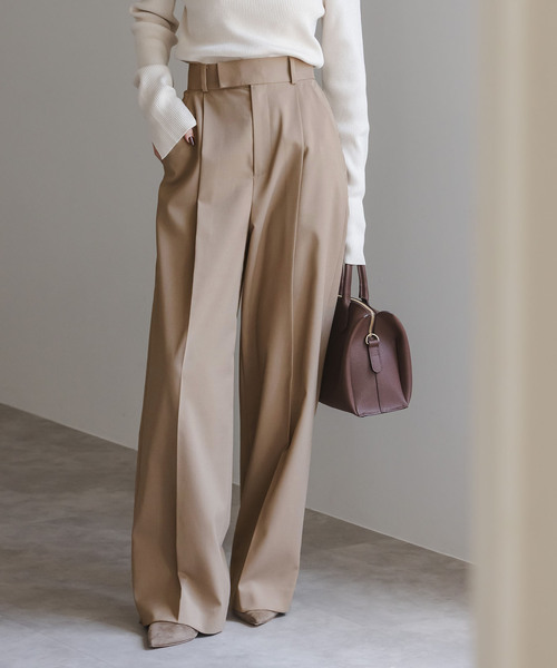 今期 NOBLE エステルツイルストレッチスラックスパンツ NOBLE スラックス パンツ 「追加」エステルツイルストレッチスラックス