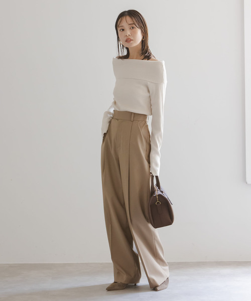 NOBLE スラックス パンツ 「追加」エステルツイルストレッチスラックス