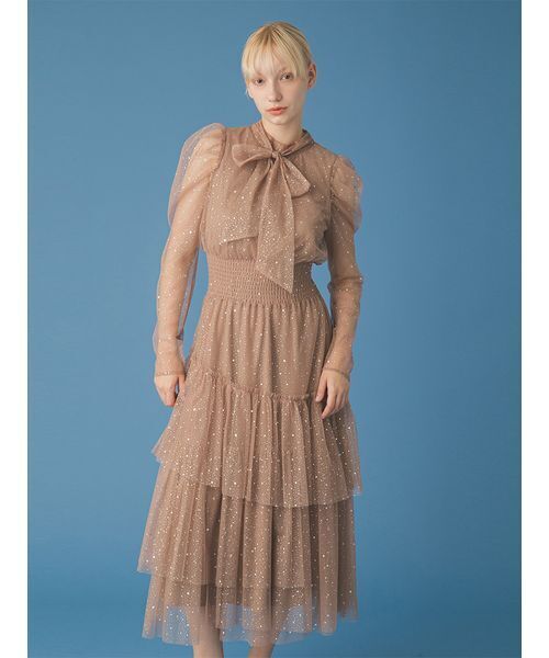 FURFUR(ファーファー) ドレス ロングスリーブラメチュールドレス FURFUR(ファーファー) ドレス ロングスリーブラメチュールドレス
