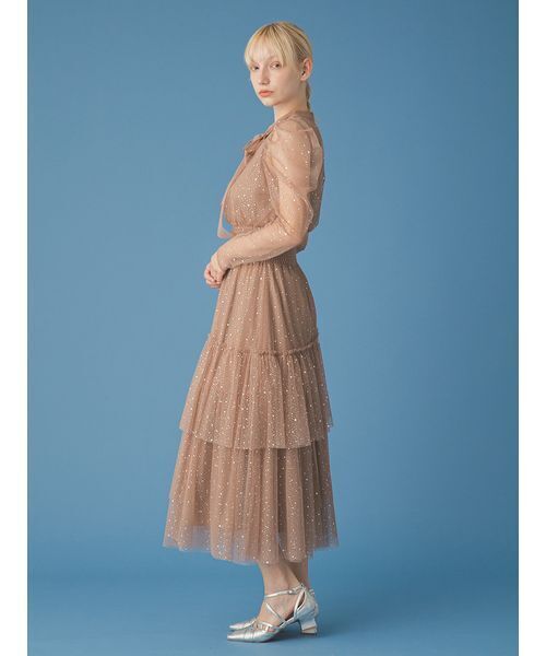 FURFUR（ファーファー） ドレス ロングスリーブラメチュールドレス