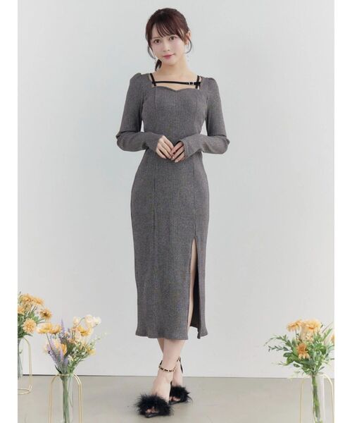 EATME ベルテッドリブワンピース(ブラック) 美品 EATME（イートミー） ワンピース ベルテッドリブワンピース : ZOZOTOWN