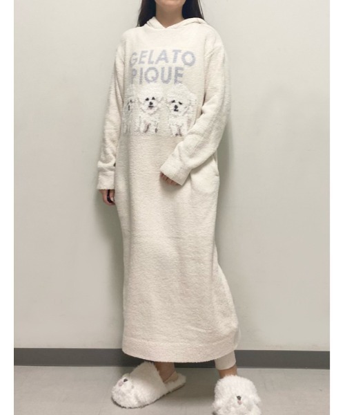 ワンピースgelato pique ジェラートピケ gelato pique ツインズキャットジャガードワンピース