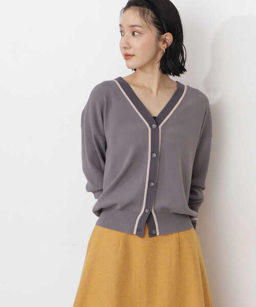 「NATURAL BEAUTY BASIC」 ニットカーディガン MEDIUM ベージュ系その他 レディース_画像2