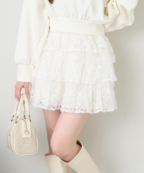 one after another NICE CLAUP スカート フリルティアードミニスカート