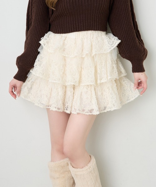 one after another NICE CLAUP スカート フリルティアードミニスカート
