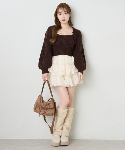 one after another NICE CLAUP スカート フリルティアードミニスカート