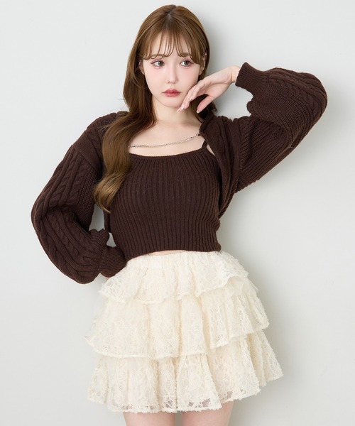 one after another NICE CLAUP スカート フリルティアードミニスカート