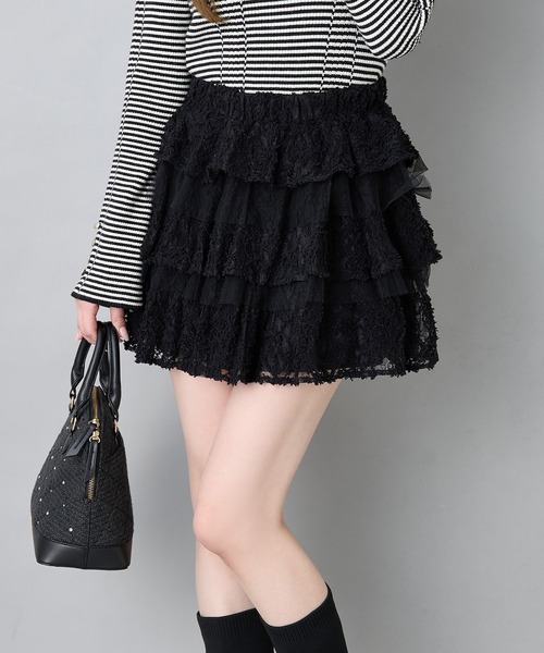 one after another NICE CLAUP スカート フリルティアードミニスカート