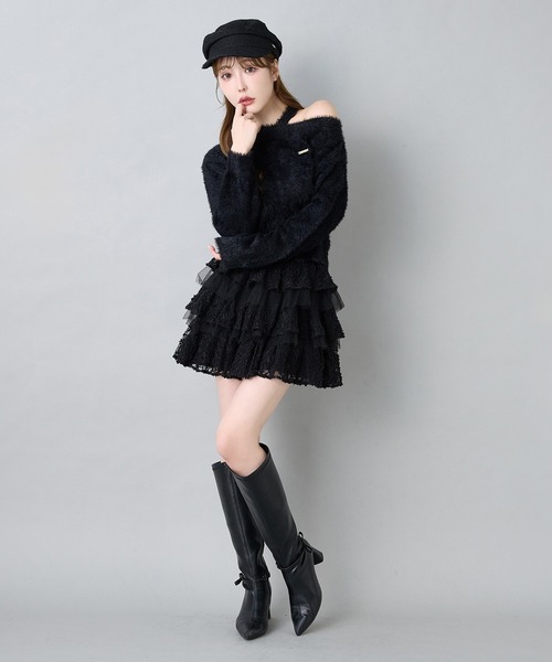 one after another NICE CLAUP スカート フリルティアードミニスカート