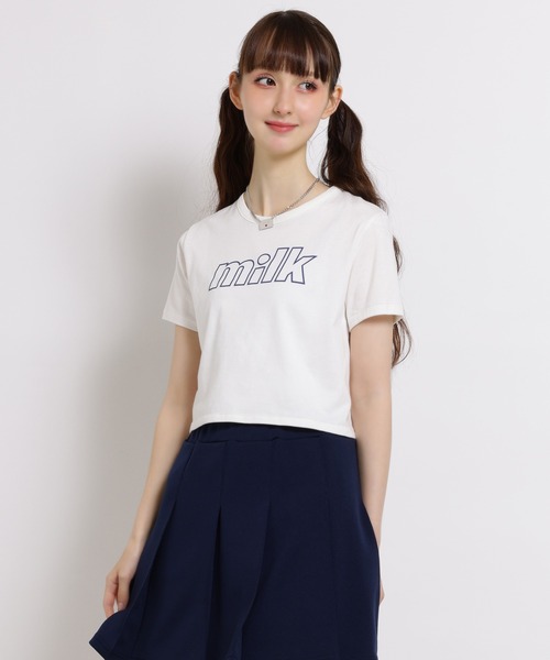 MILK ミルク ロゴハイネック Tシャツ ブラック MILK（ミルク） tシャツ Retro LOGO Tシャツ レディース : ZOZOTOWN