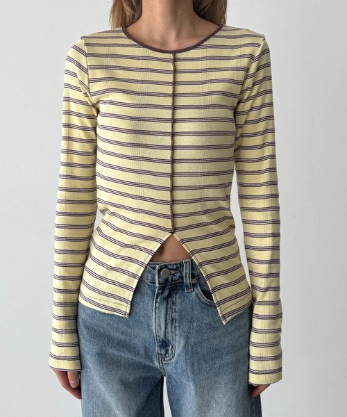 CANAL JEAN（キャナルジーン） tシャツ Miller パネルリブスリットプル