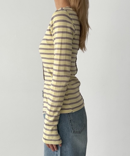 CANAL JEAN（キャナルジーン） tシャツ Miller パネルリブスリットプル