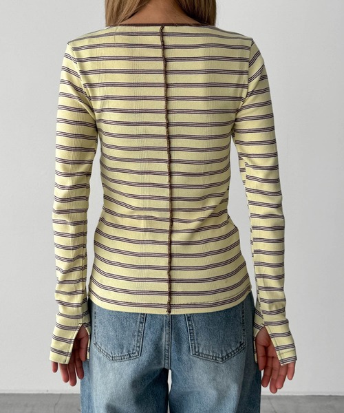 CANAL JEAN（キャナルジーン） tシャツ Miller パネルリブスリットプル