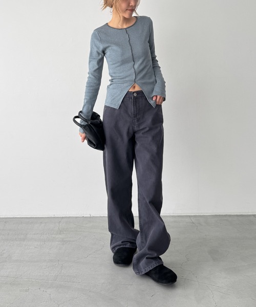 CANAL JEAN（キャナルジーン） tシャツ Miller パネルリブスリットプル