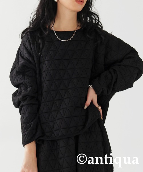 「antiqua」 長袖カットソー FREE グレー レディース_画像2