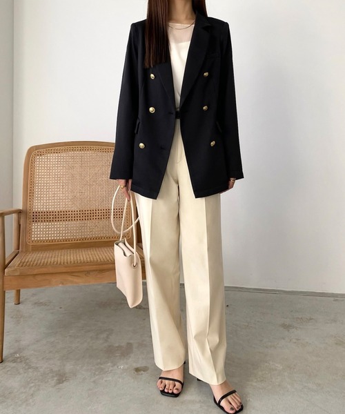 「callautia」 テーラードジャケット LARGE ネイビー レディース_画像7