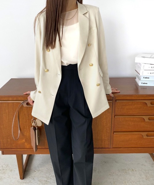 「callautia」 テーラードジャケット LARGE ネイビー レディース_画像9